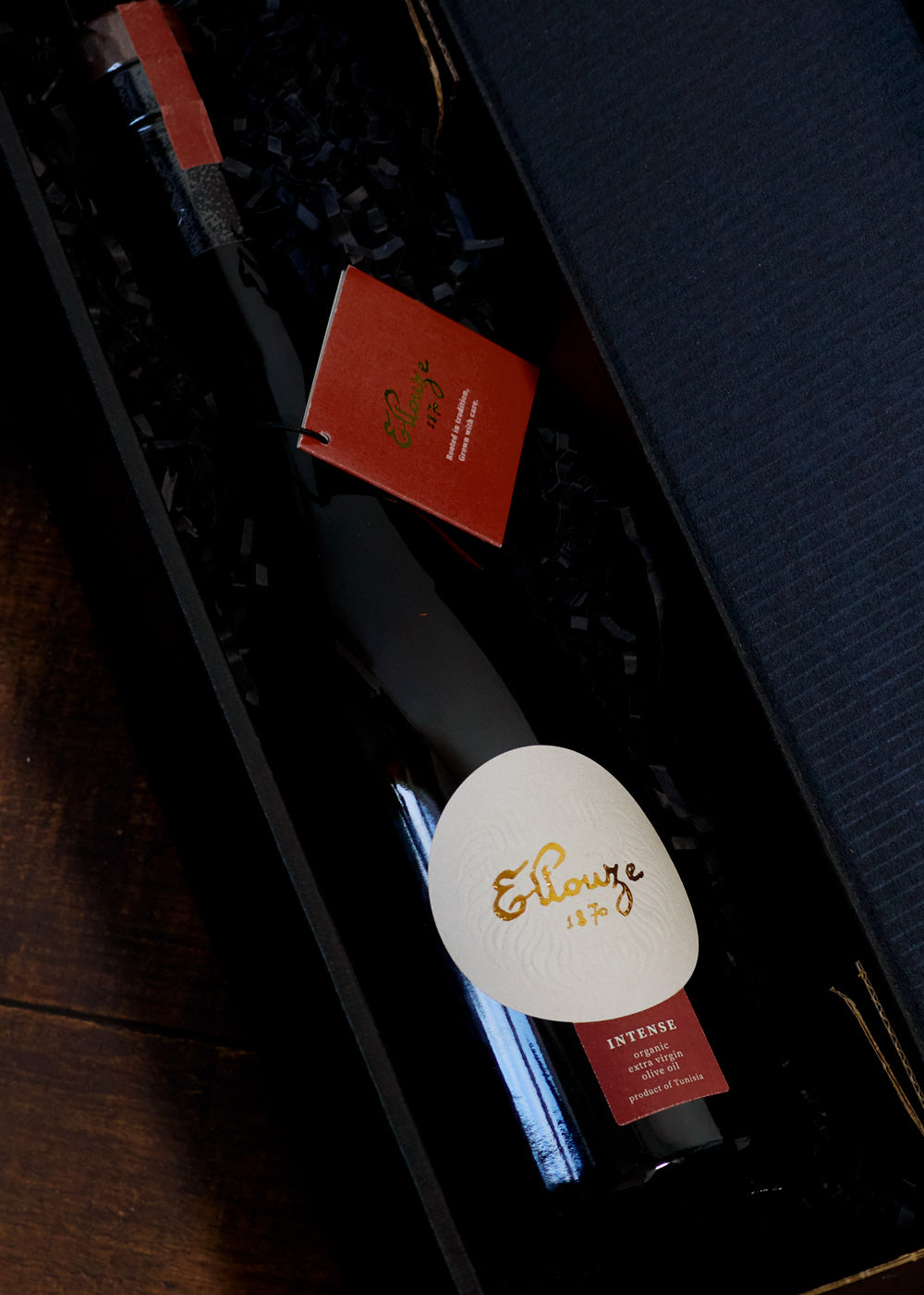 Intense Organic Extra Virgin Olive Oil 500ml presented in its stylish packaging, highlighting the premium quality and exquisite design of the product.